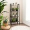 Costway 4-Tier Bookshelf Industrial Display Storage Shelf Plant Flower Stand Metal Frame Brown/Gray